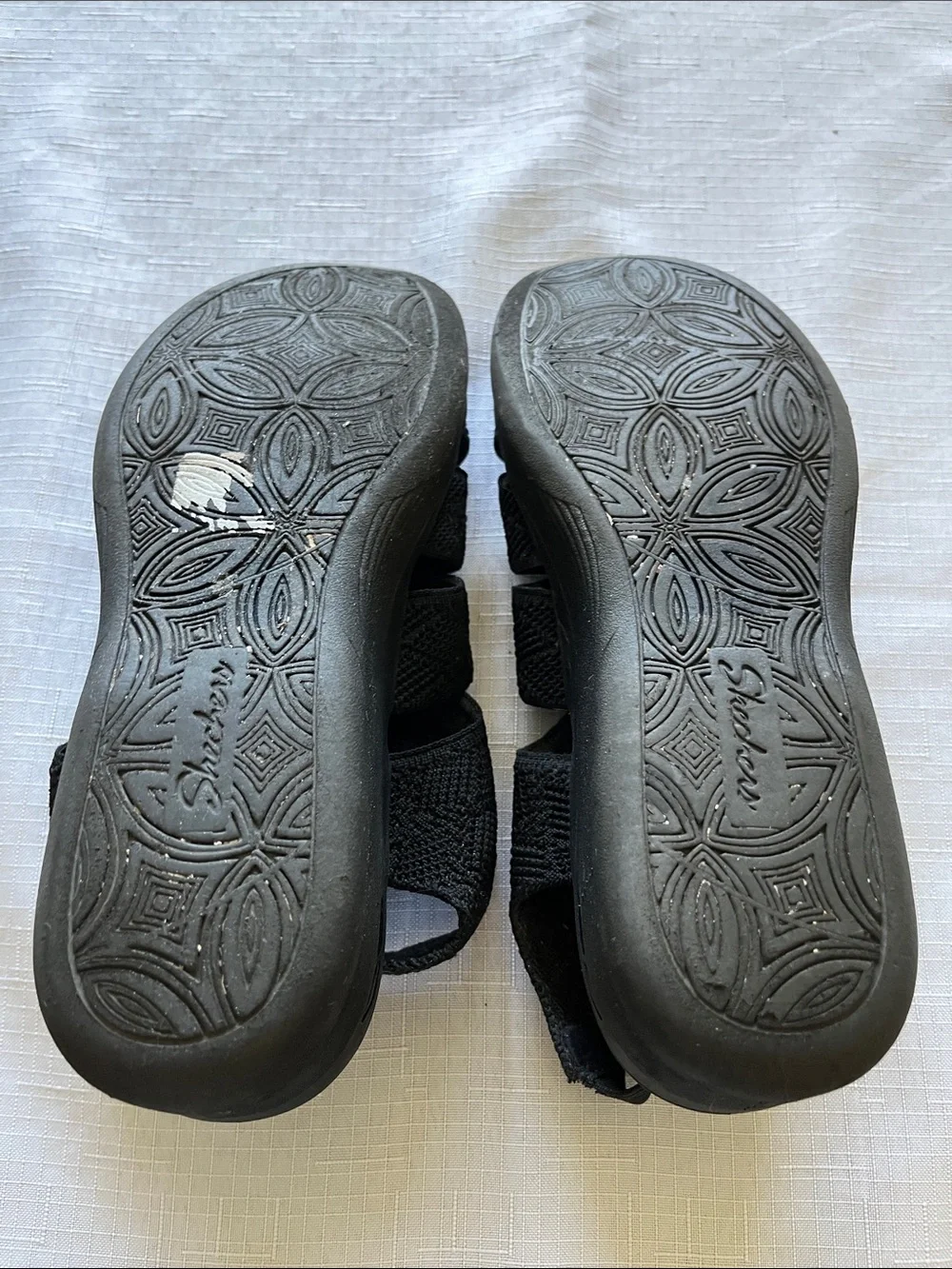 Skechers Pier-Lite Memory Marker Comfort Knit Slingback Sandals - Black